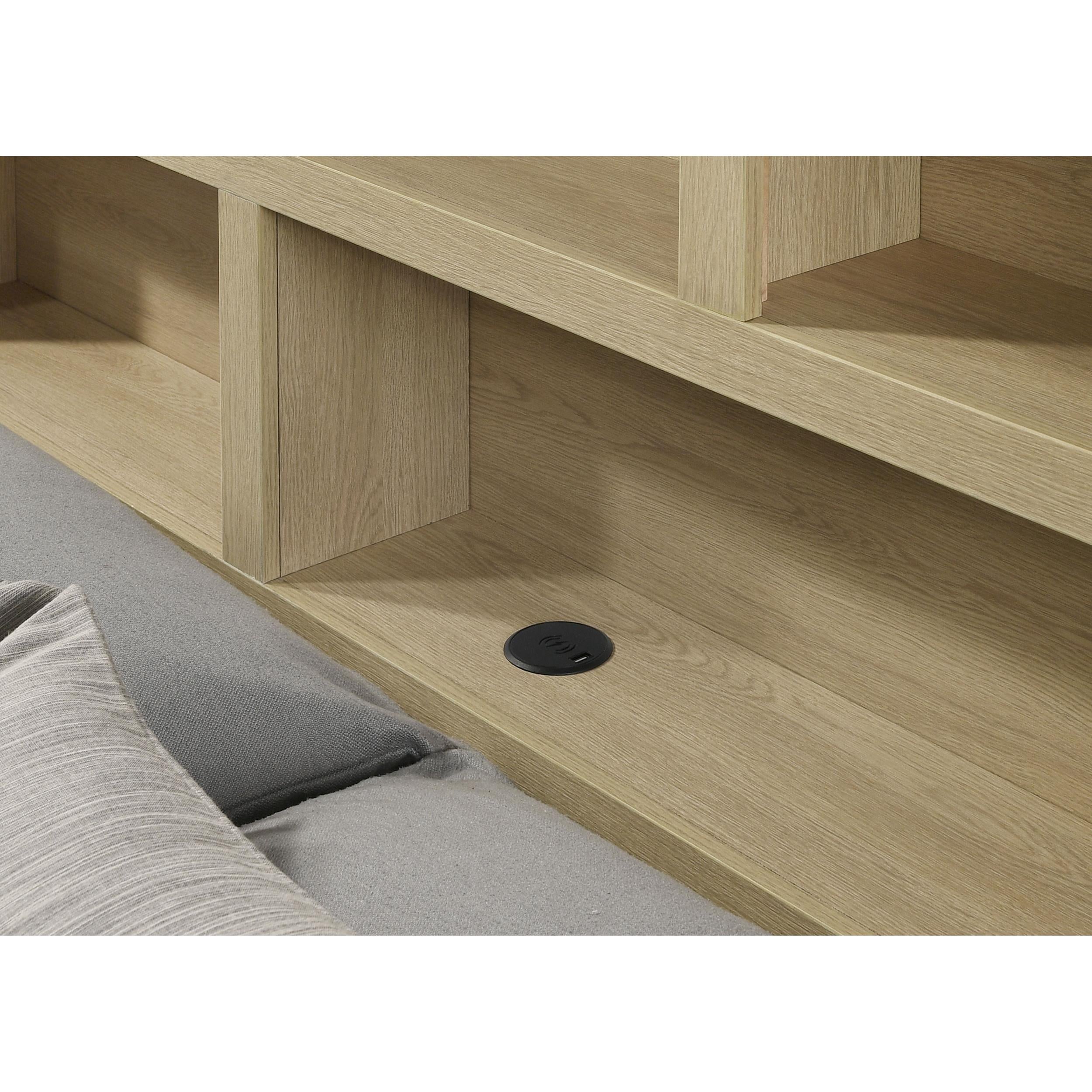 Coaster Furniture Hendricks 222650KE Eastern King Bookcase Headboard Platform Bed - Light Oak IMAGE 1
